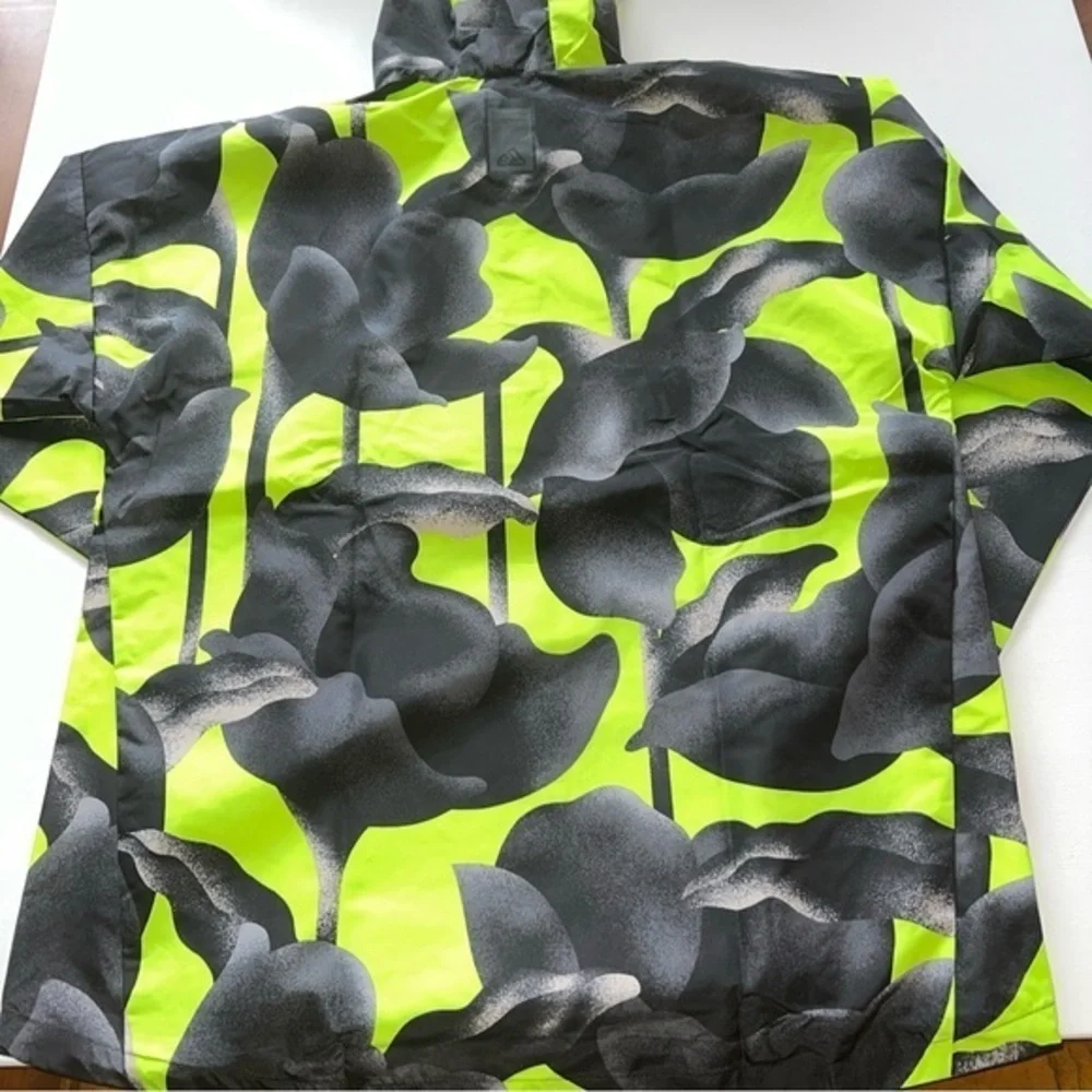 NWT Adidas Men's Large Urban Rain Black Zipup Hooded Jacket 🔥$100 (H)‎